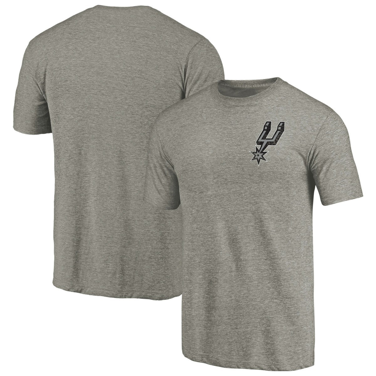 San Antonio Spurs Primary Logo Left Chest Distressed Tri-Blend T-Shirt New