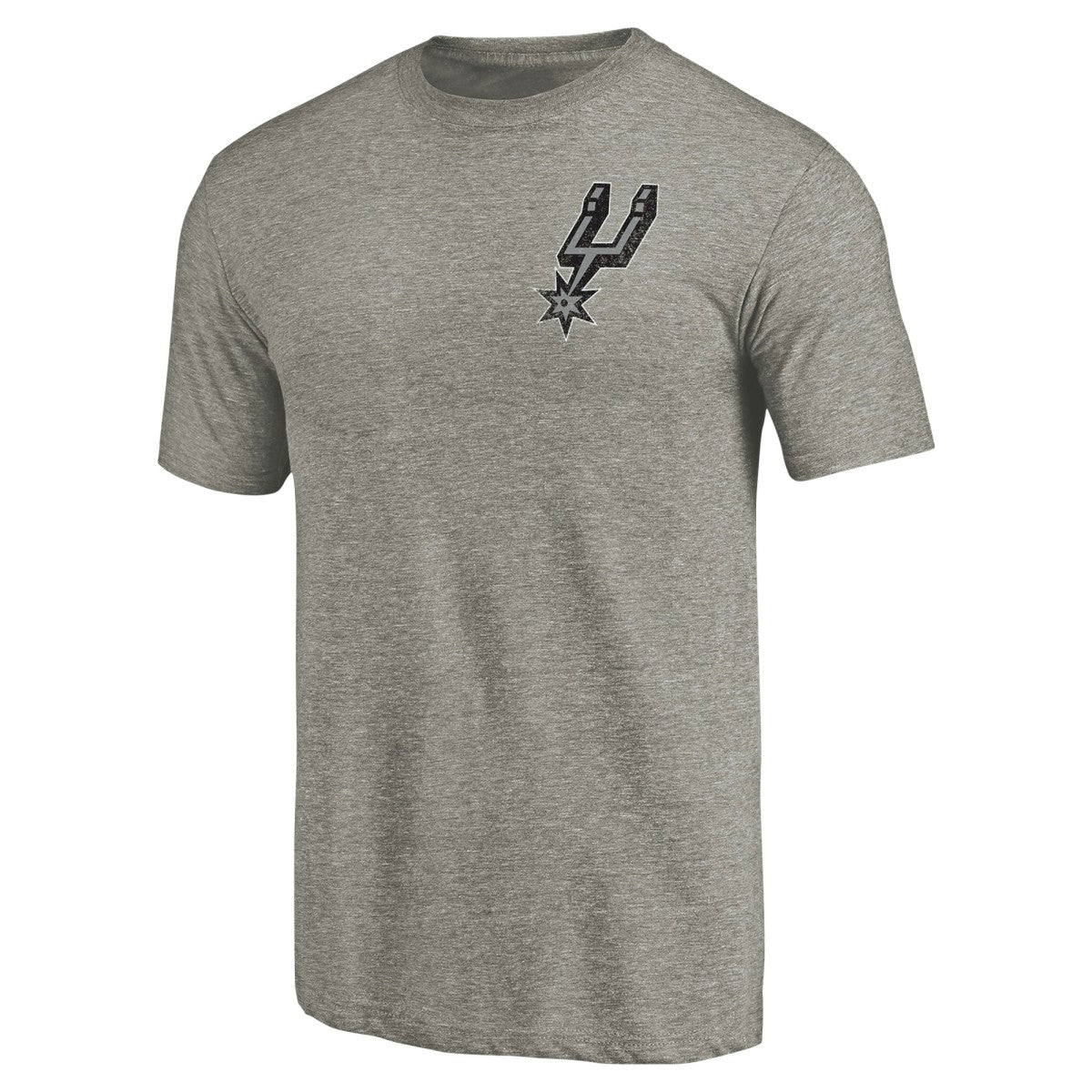 San Antonio Spurs Primary Logo Left Chest Distressed Tri-Blend T-Shirt New