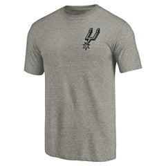 San Antonio Spurs Primary Logo Left Chest Distressed Tri-Blend T-Shirt New