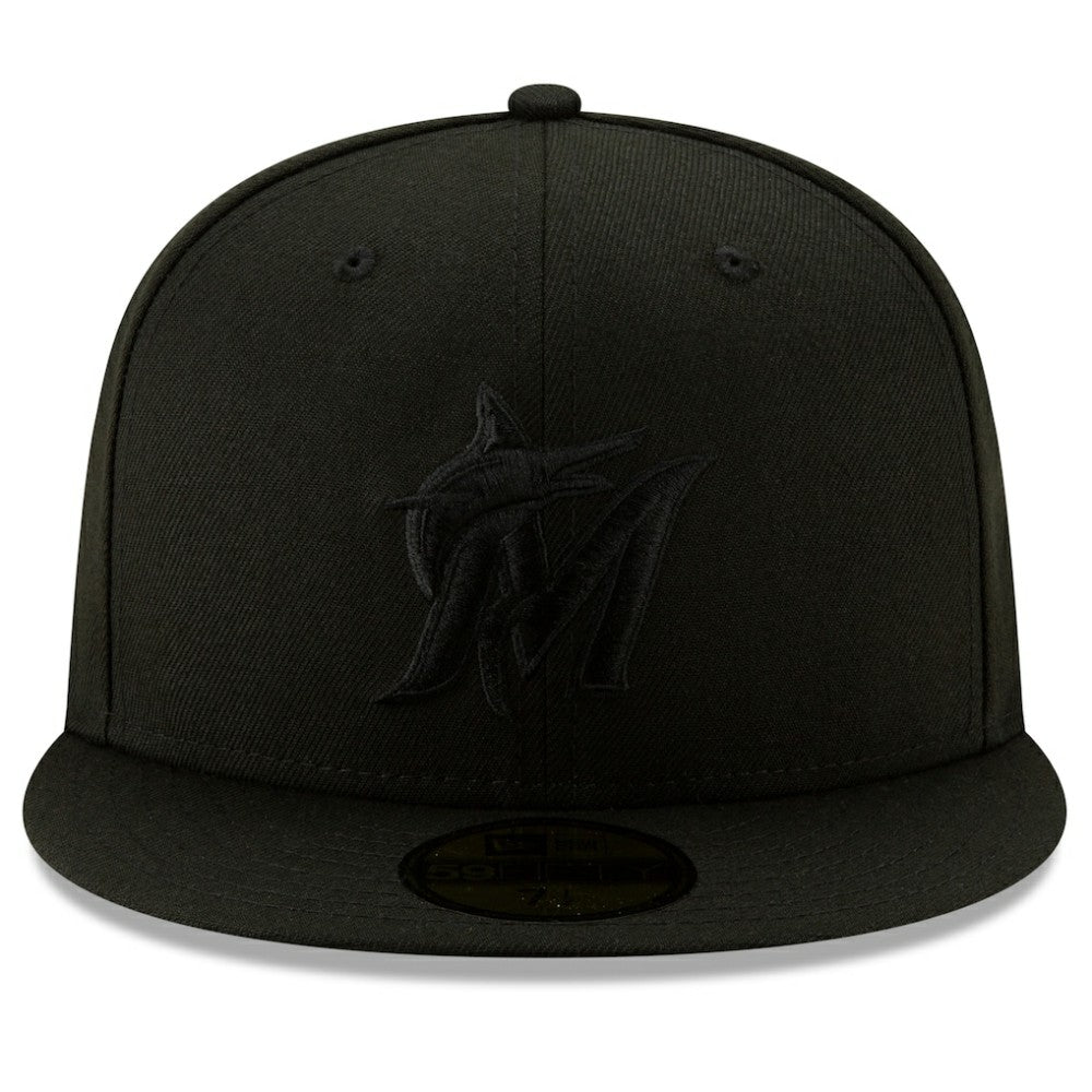 Miami Marlins New Era 2019 Black-on-Black 59FIFTY Fitted Hat | MLB For sale
