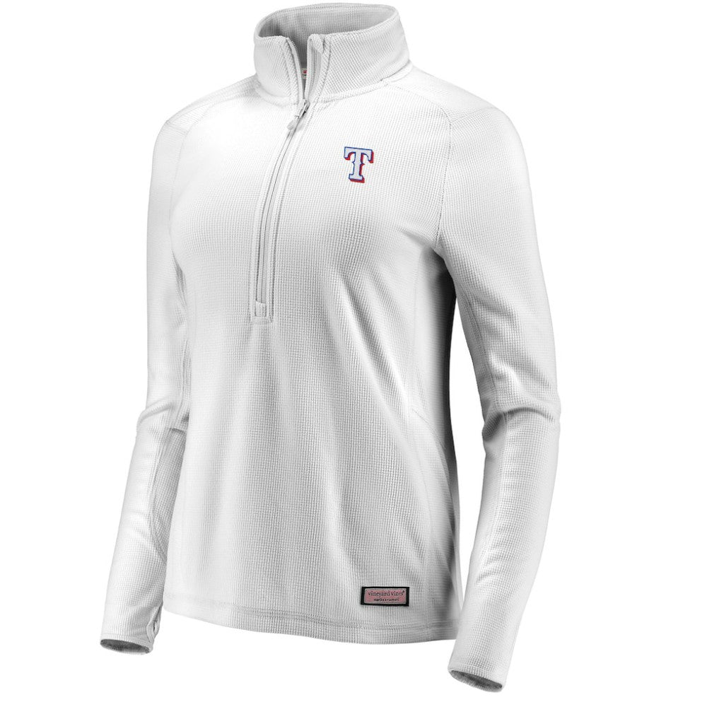 Texas Rangers Vineyard Vines Women's Performance Grid Half-Zip Pullover Top | MLB Outlet