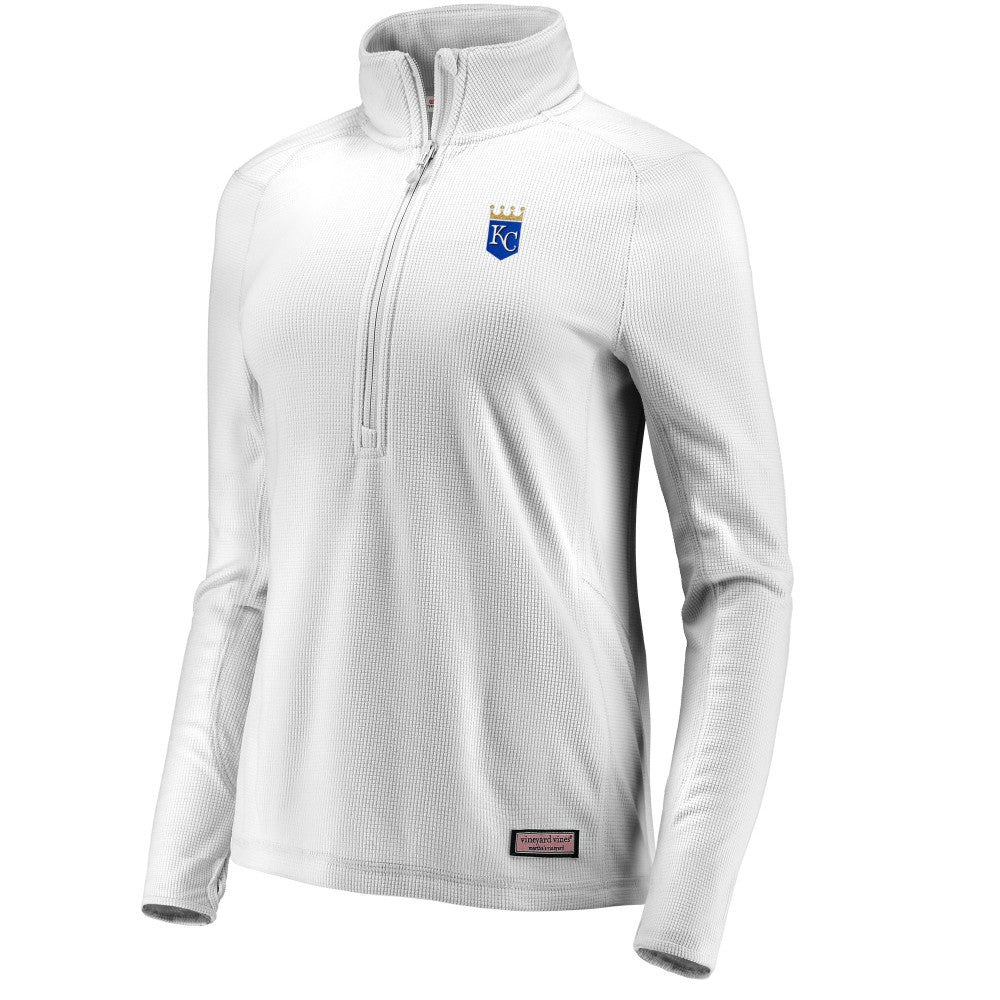 Kansas City Royals Vineyard Vines Women's Performance Grid Half-Zip Pullover Top | MLB Discount