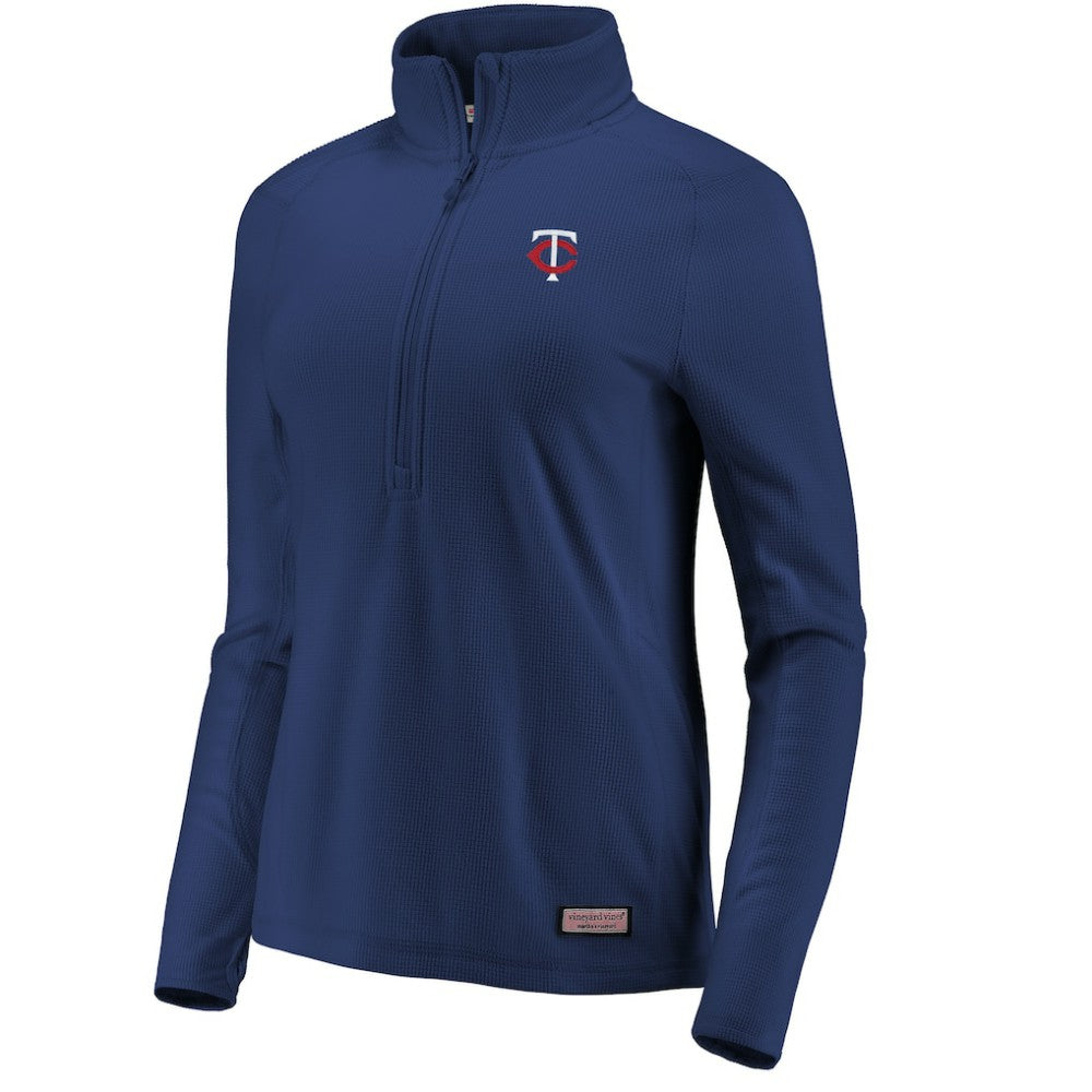 Minnesota Twins Vineyard Vines Women's Performance Grid Half-Zip Pullover Top | MLB Sale