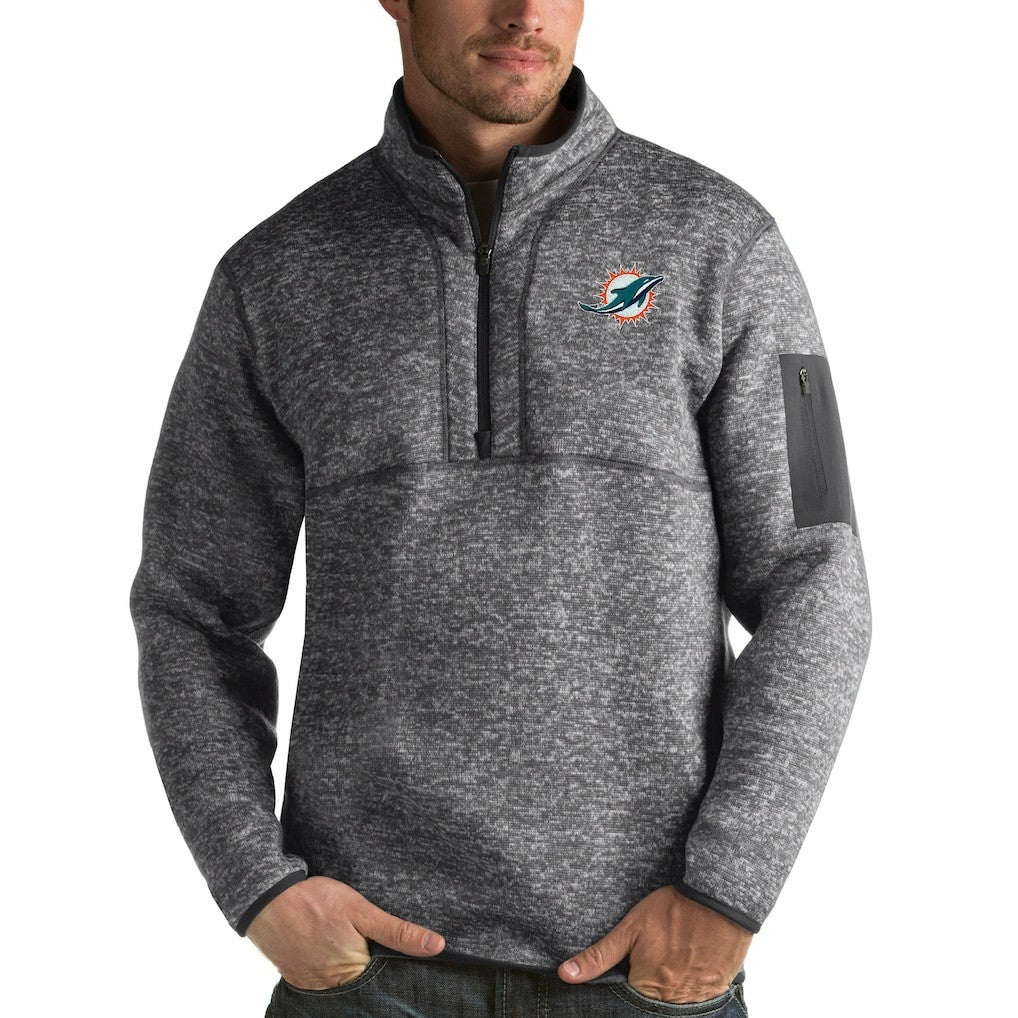Miami Dolphins  Antigua Fortune Quarter-Zip Pullover Jacket