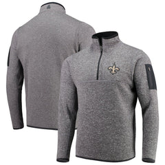 New Orleans Saints  Antigua Fortune Quarter-Zip Pullover Jacket