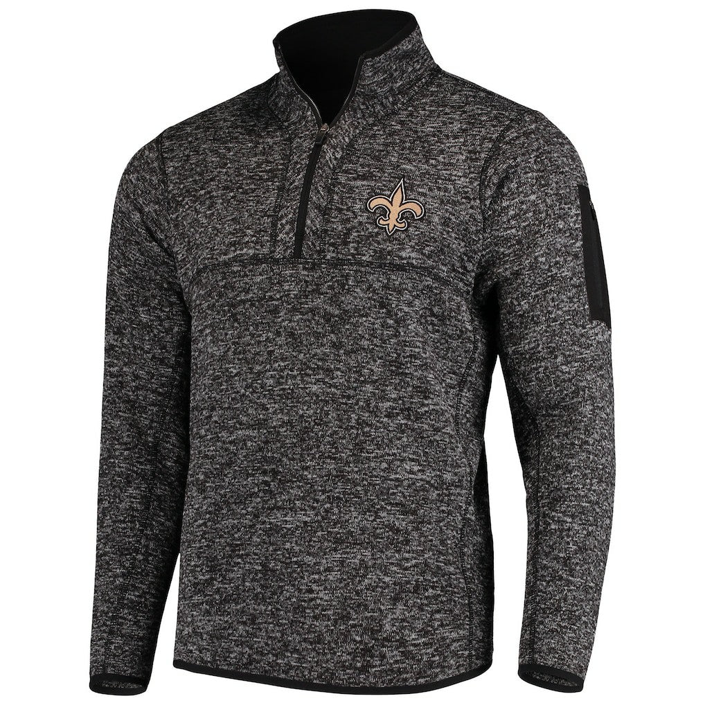 New Orleans Saints  Antigua Fortune Quarter-Zip Pullover Jacket