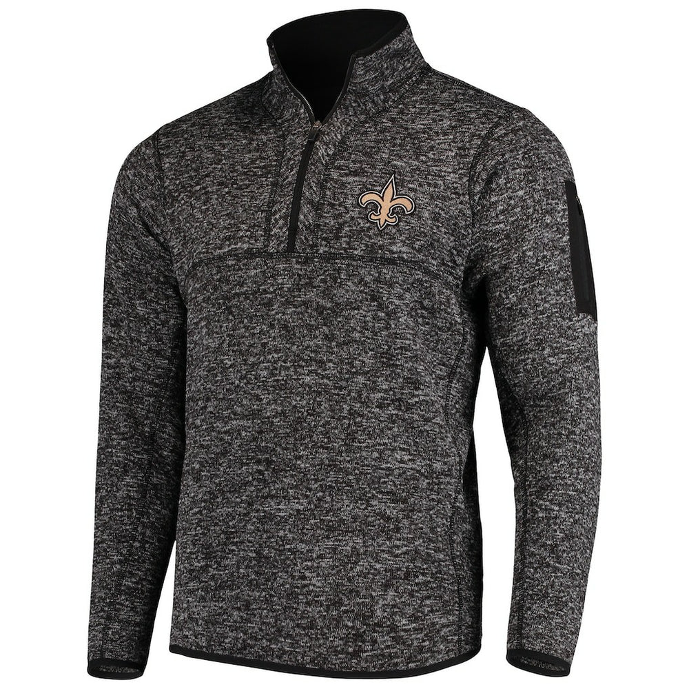 New Orleans Saints  Antigua Fortune Quarter-Zip Pullover Jacket