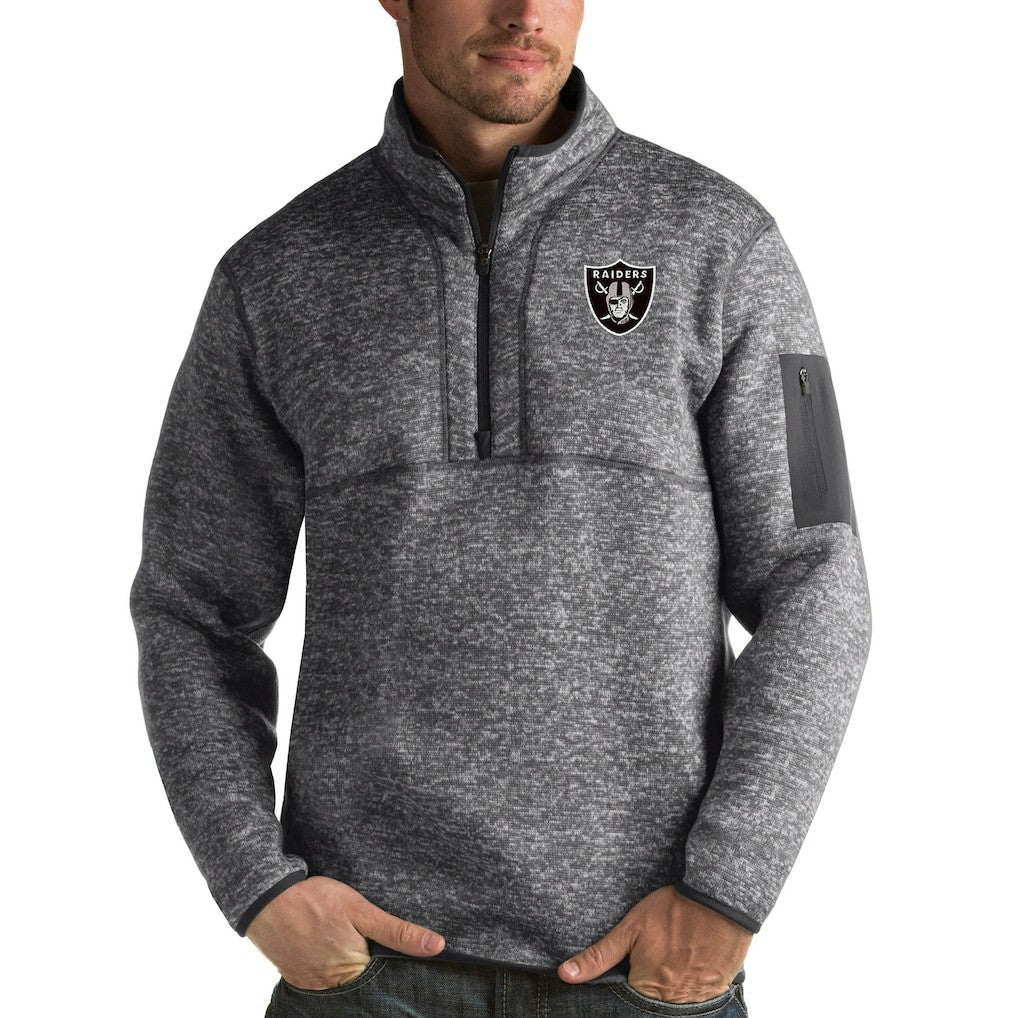 Las Vegas Raiders  Antigua Fortune Quarter-Zip Pullover Jacket