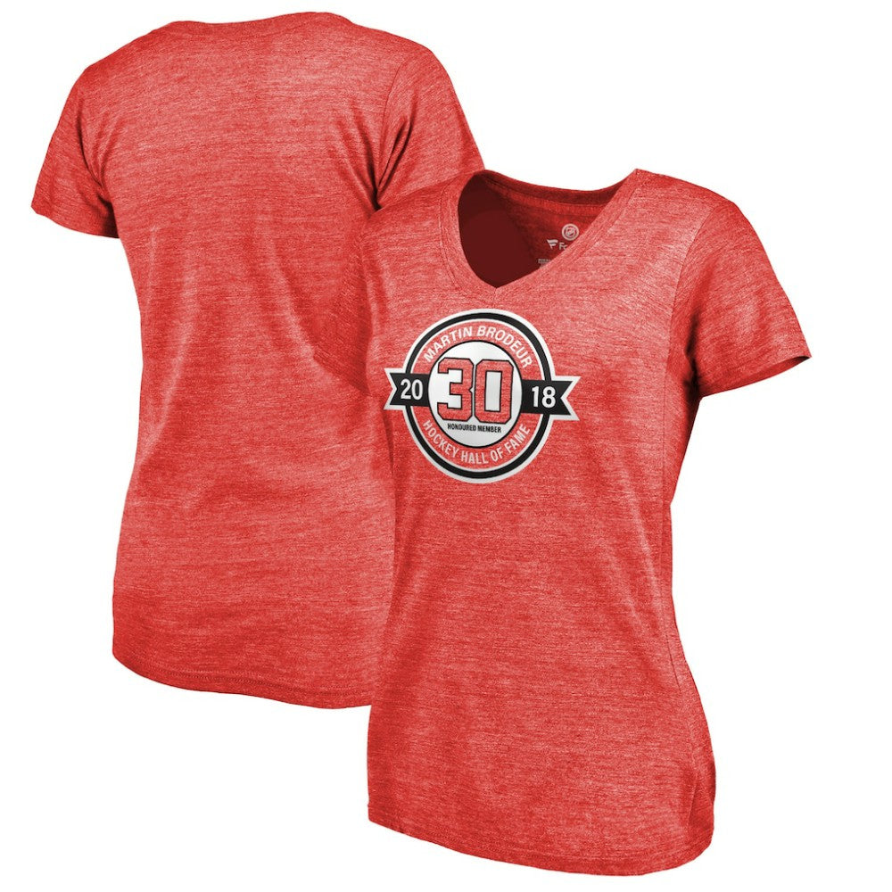 Martin Brodeur New Jersey Devils Fanatics Women's Hall of Fame V-Neck Tri-Blend T-Shirt Online