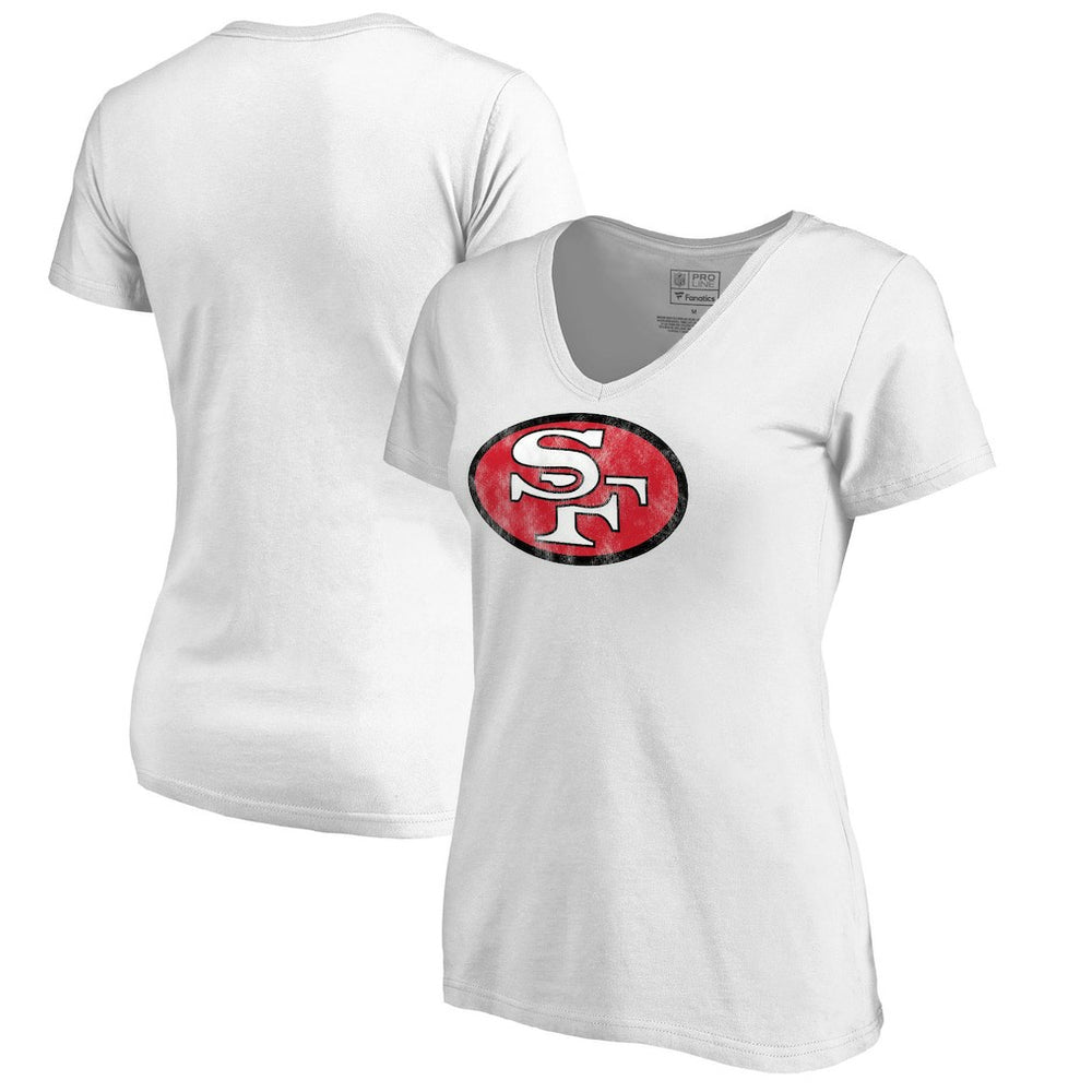 San Francisco 49ers  Women's Throwback Logo V-Neck T-Shirt