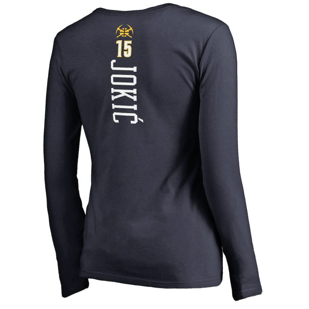 Nikola Jokic Denver Nuggets Women's Team Backer Name & Number Long Sleeve V-Neck T-Shirt sale Discount