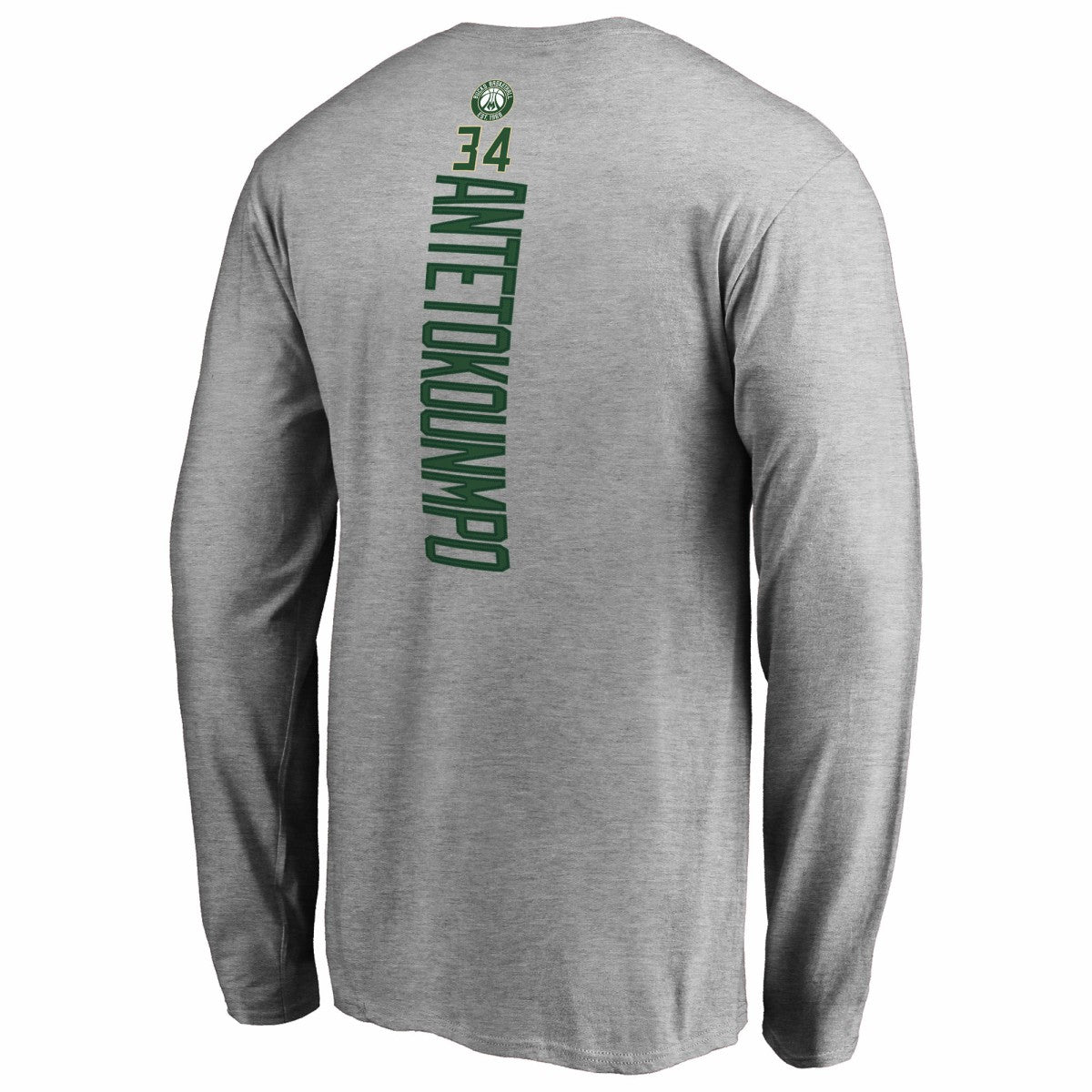 Giannis Antetokounmpo Milwaukee Bucks Team Backer Name & Number Long Sleeve T-Shirt Online