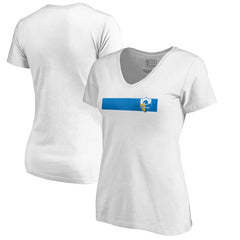 Los Angeles Chargers  Women's Vintage Rugby Stripe V-Neck T-Shirt