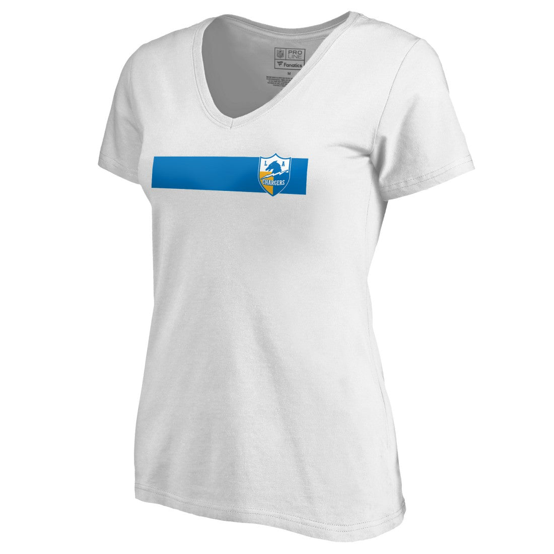 Los Angeles Chargers  Women's Vintage Rugby Stripe V-Neck T-Shirt