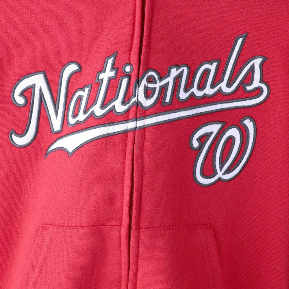 Washington Nationals Youth Team Color Wordmark Full-Zip Hoodie | MLB Discount