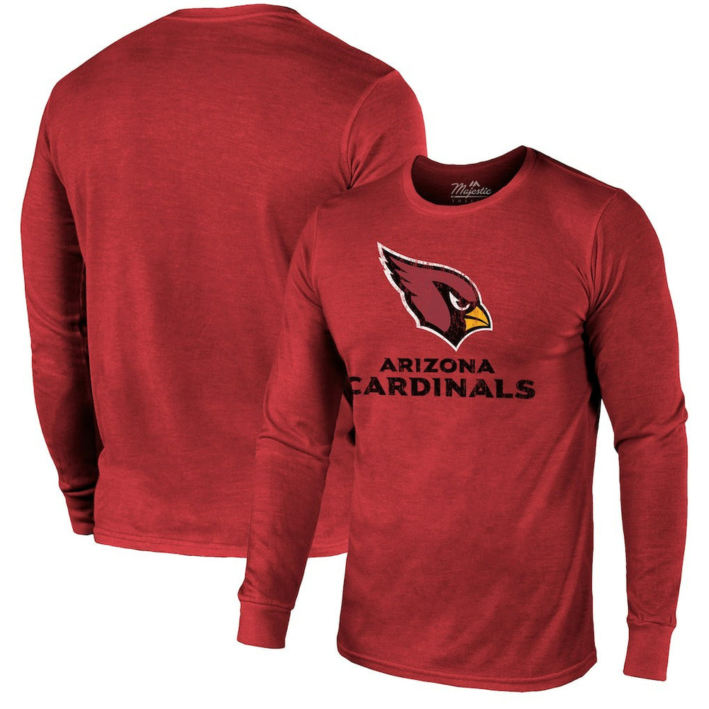 Arizona Cardinals  Majestic Threads Lockup Tri-Blend Long Sleeve T-Shirt