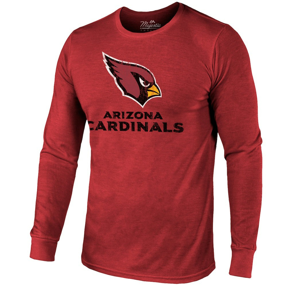 Arizona Cardinals  Majestic Threads Lockup Tri-Blend Long Sleeve T-Shirt