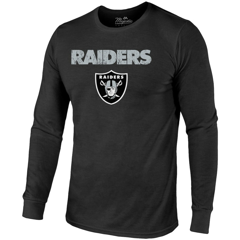 Las Vegas Raiders  Majestic Threads Lockup Tri-Blend Long Sleeve T-Shirt