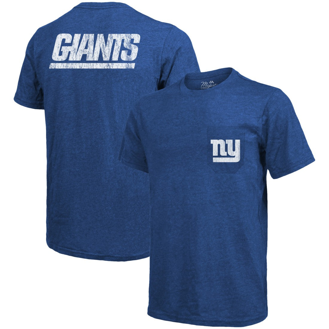 New York Giants  Majestic Threads Tri-Blend Pocket T-Shirt