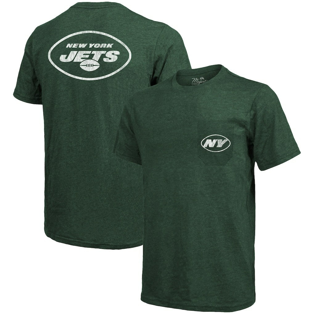 New York Jets  Majestic Threads Tri-Blend Pocket T-Shirt
