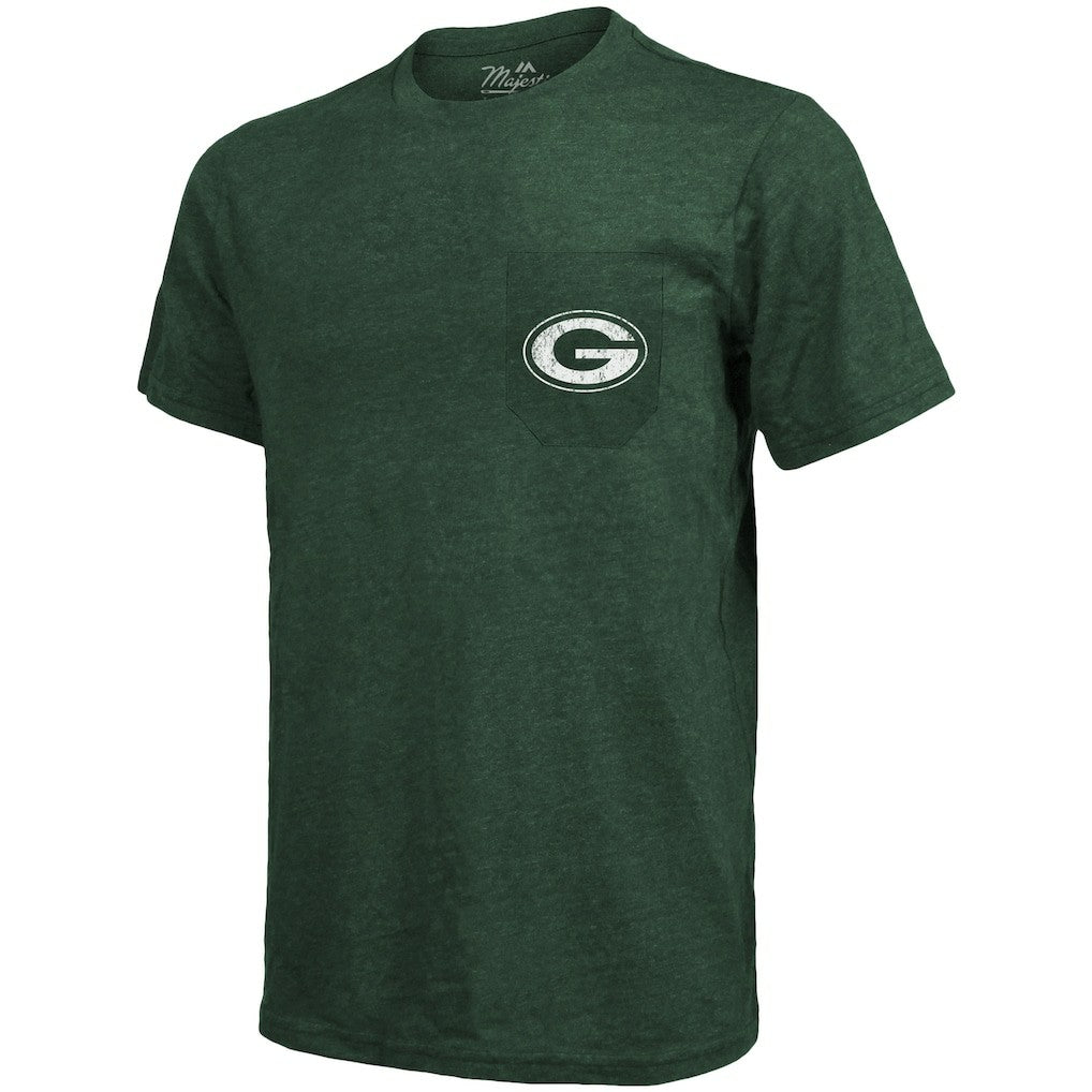 Green Bay Packers  Majestic Threads Tri-Blend Pocket T-Shirt