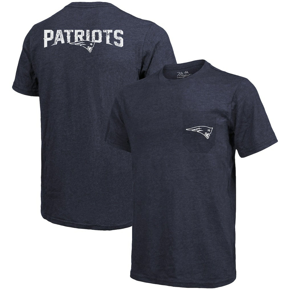 New England Patriots  Majestic Threads Tri-Blend Pocket T-Shirt