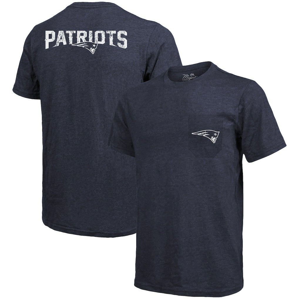 New England Patriots  Majestic Threads Tri-Blend Pocket T-Shirt