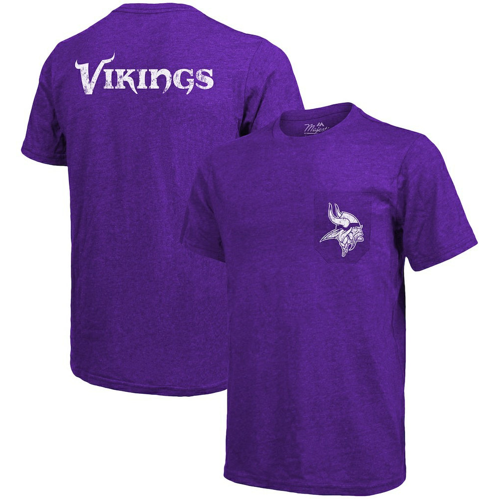Minnesota Vikings  Majestic Threads Tri-Blend Pocket T-Shirt