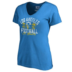 Los Angeles Chargers  Women's Hometown Collection LA Football V-Neck T-Shirt