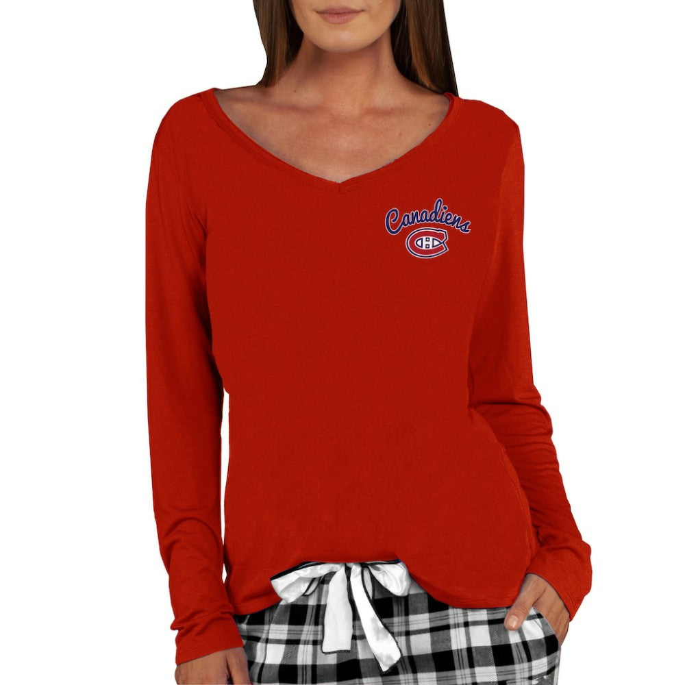 Montreal Canadiens Concepts Sport Women's Marathon Knit Long Sleeve V-Neck Top For Sale