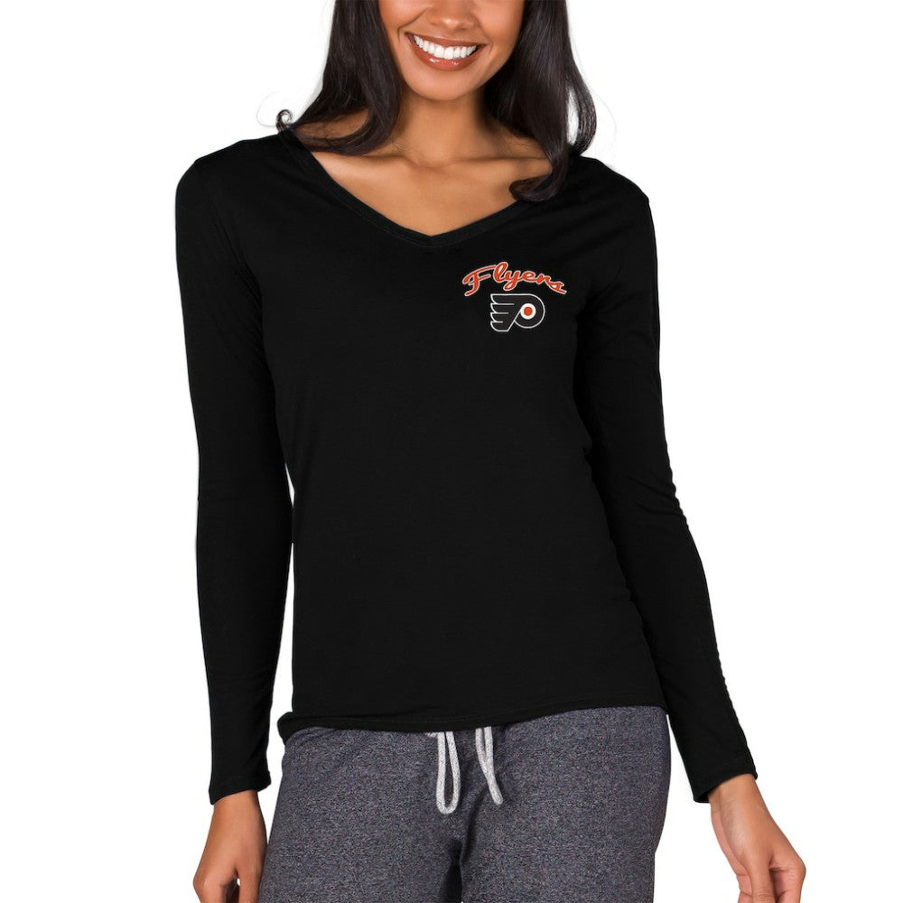Philadelphia Flyers Concepts Sport Women's Marathon Knit Long Sleeve V-Neck Top On Sale