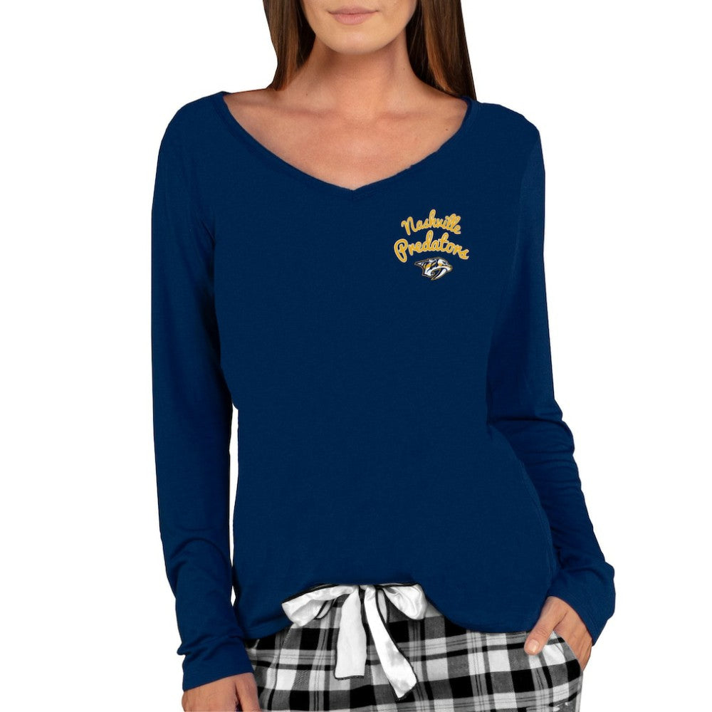Nashville Predators Concepts Sport Women's Marathon Knit Long Sleeve V-Neck Top Online