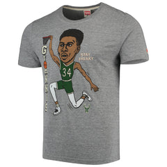 Giannis Antetokounmpo Milwaukee Bucks Player Graphic Tri-Blend T-Shirt New