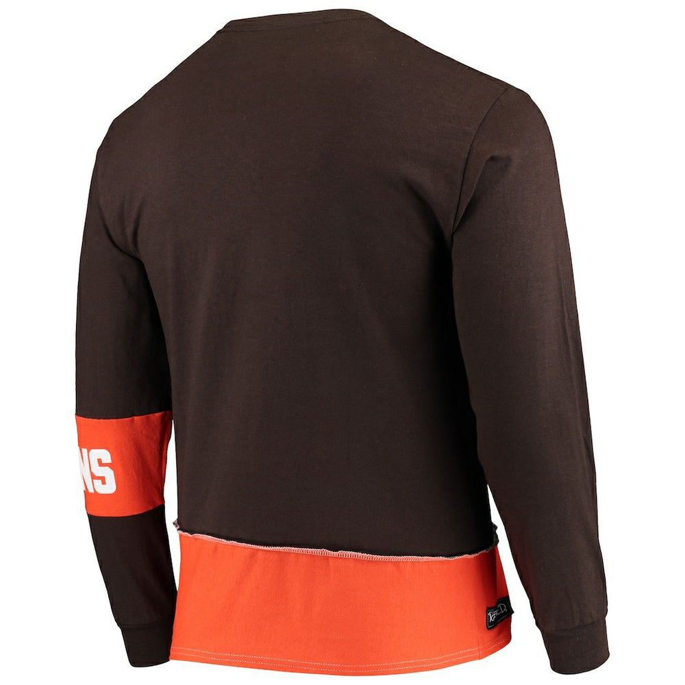 Cleveland Browns  Refried Apparel Sustainable Upcycled Angle Long Sleeve T-Shirt