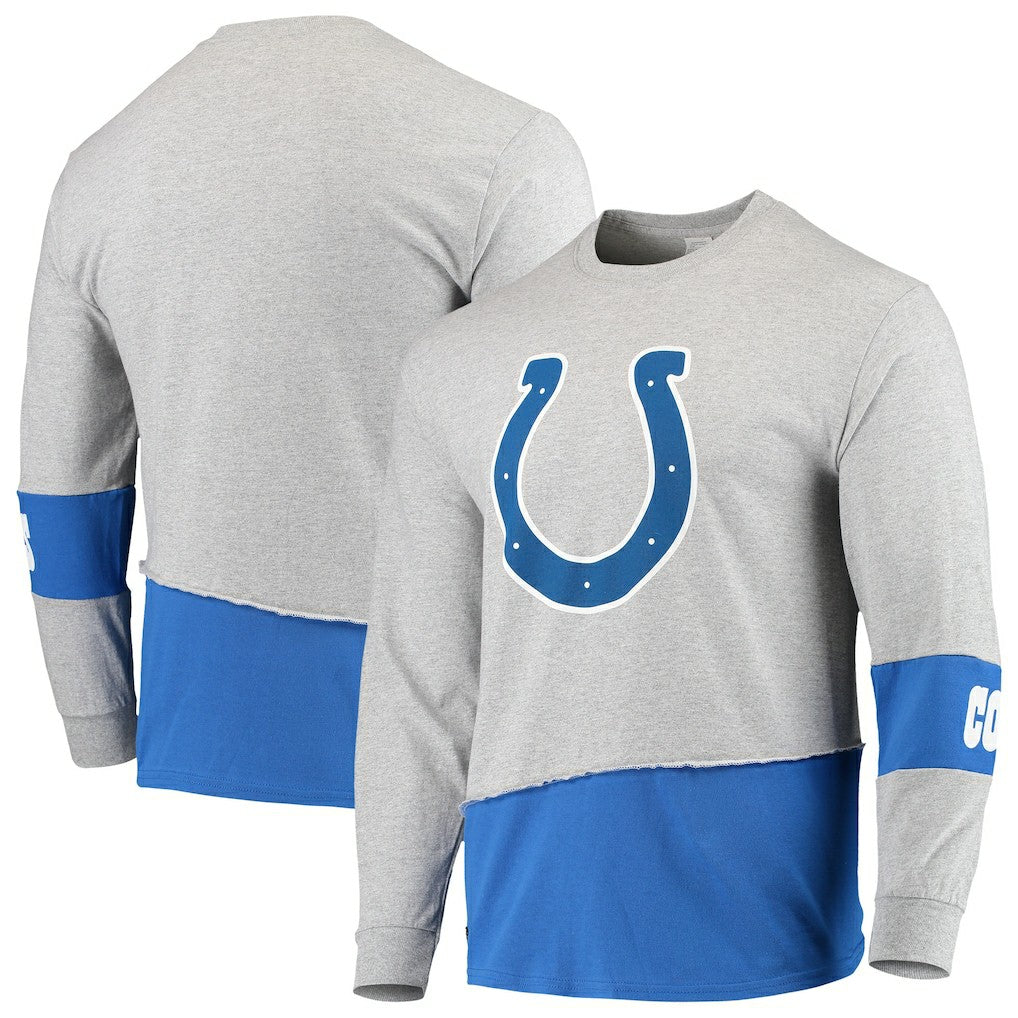 Indianapolis Colts  Refried Apparel Sustainable Upcycled Angle Long Sleeve T-Shirt