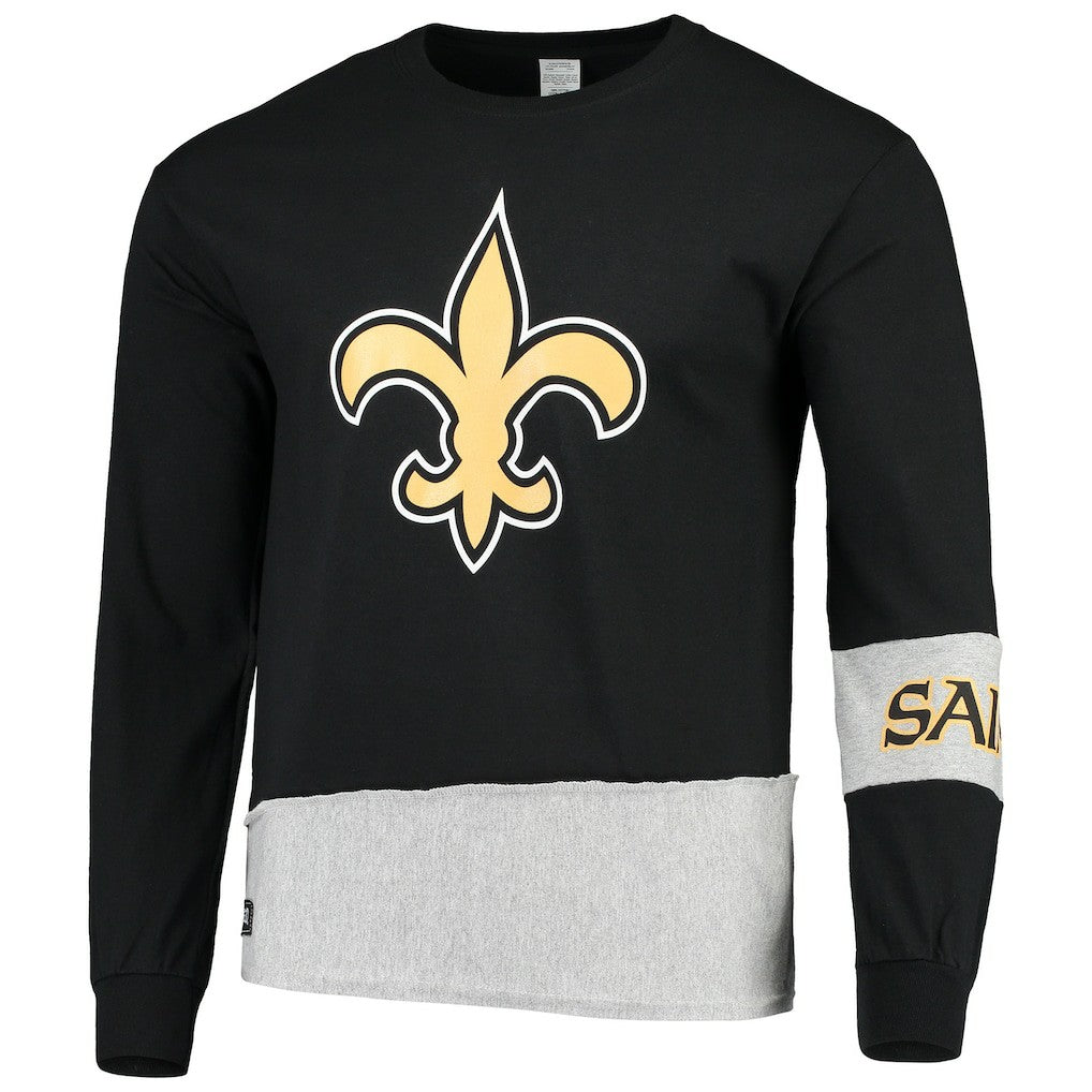 New Orleans Saints  Refried Apparel Sustainable Upcycled Angle Long Sleeve T-Shirt