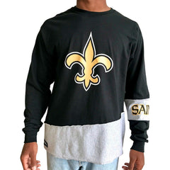New Orleans Saints  Refried Apparel Sustainable Upcycled Angle Long Sleeve T-Shirt