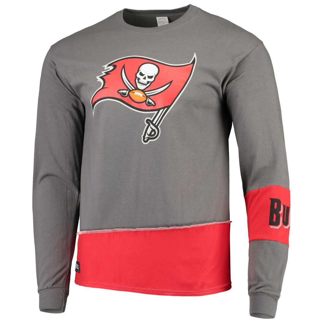 Tampa Bay Buccaneers  Refried Apparel Sustainable Upcycled Angle Long Sleeve T-Shirt