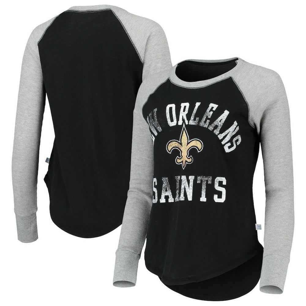 New Orleans Saints  Touch Women's Waffle Raglan Lightweight Long Sleeve T-Shirt