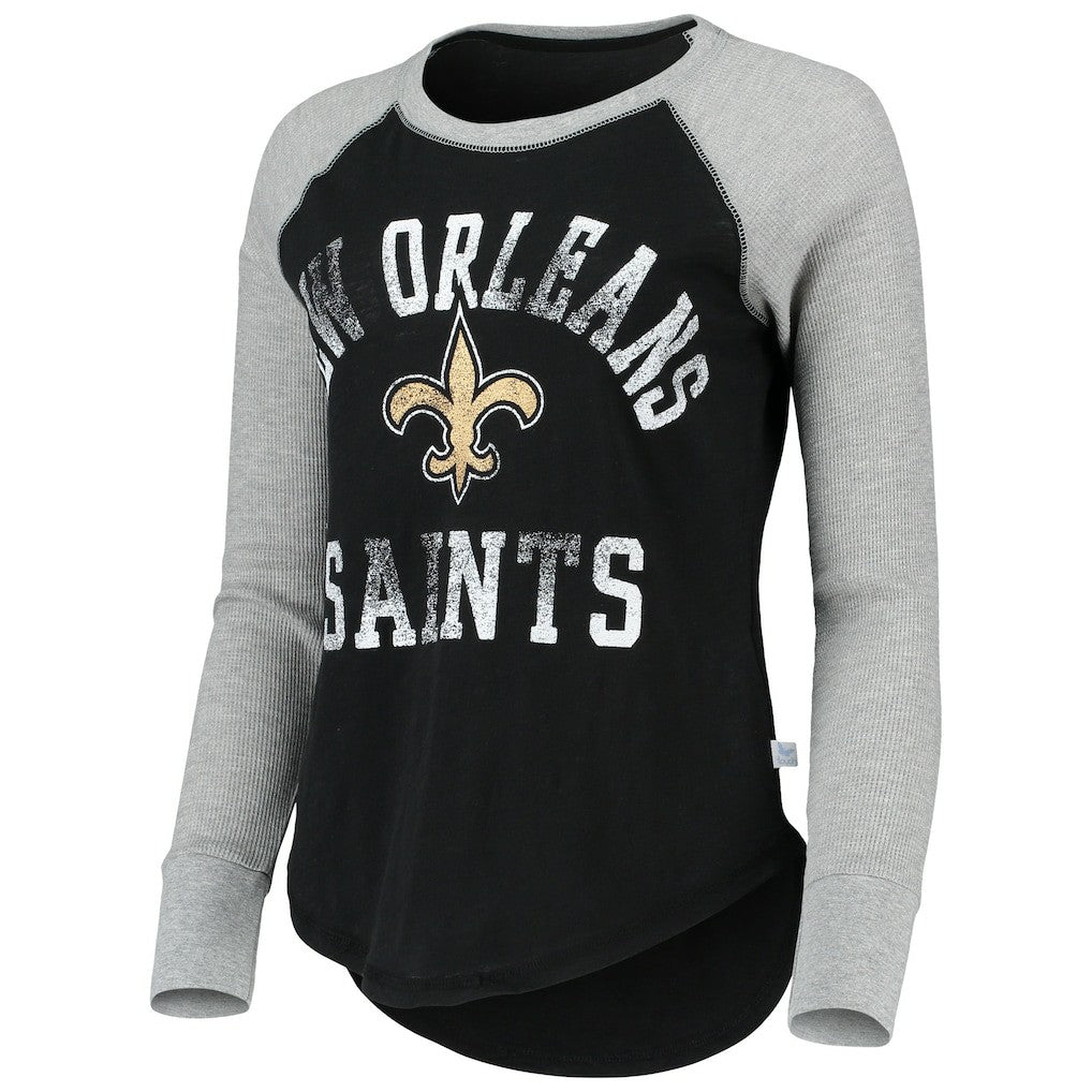 New Orleans Saints  Touch Women's Waffle Raglan Lightweight Long Sleeve T-Shirt