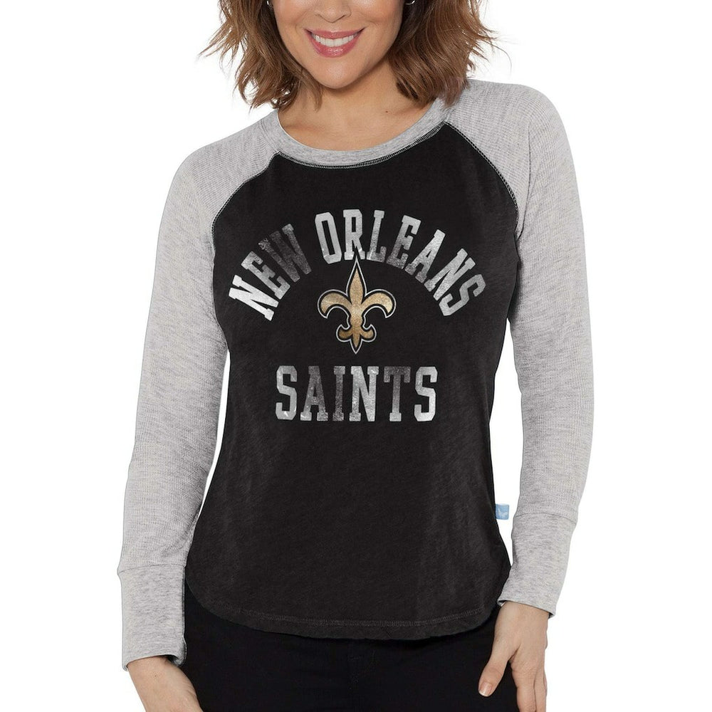 New Orleans Saints  Touch Women's Waffle Raglan Lightweight Long Sleeve T-Shirt