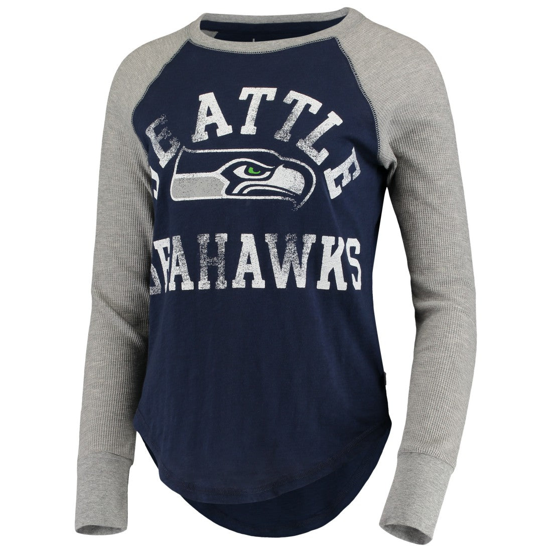 Seattle Seahawks  Touch Women's Waffle Raglan Lightweight Long Sleeve T-Shirt