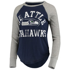 Seattle Seahawks  Touch Women's Waffle Raglan Lightweight Long Sleeve T-Shirt