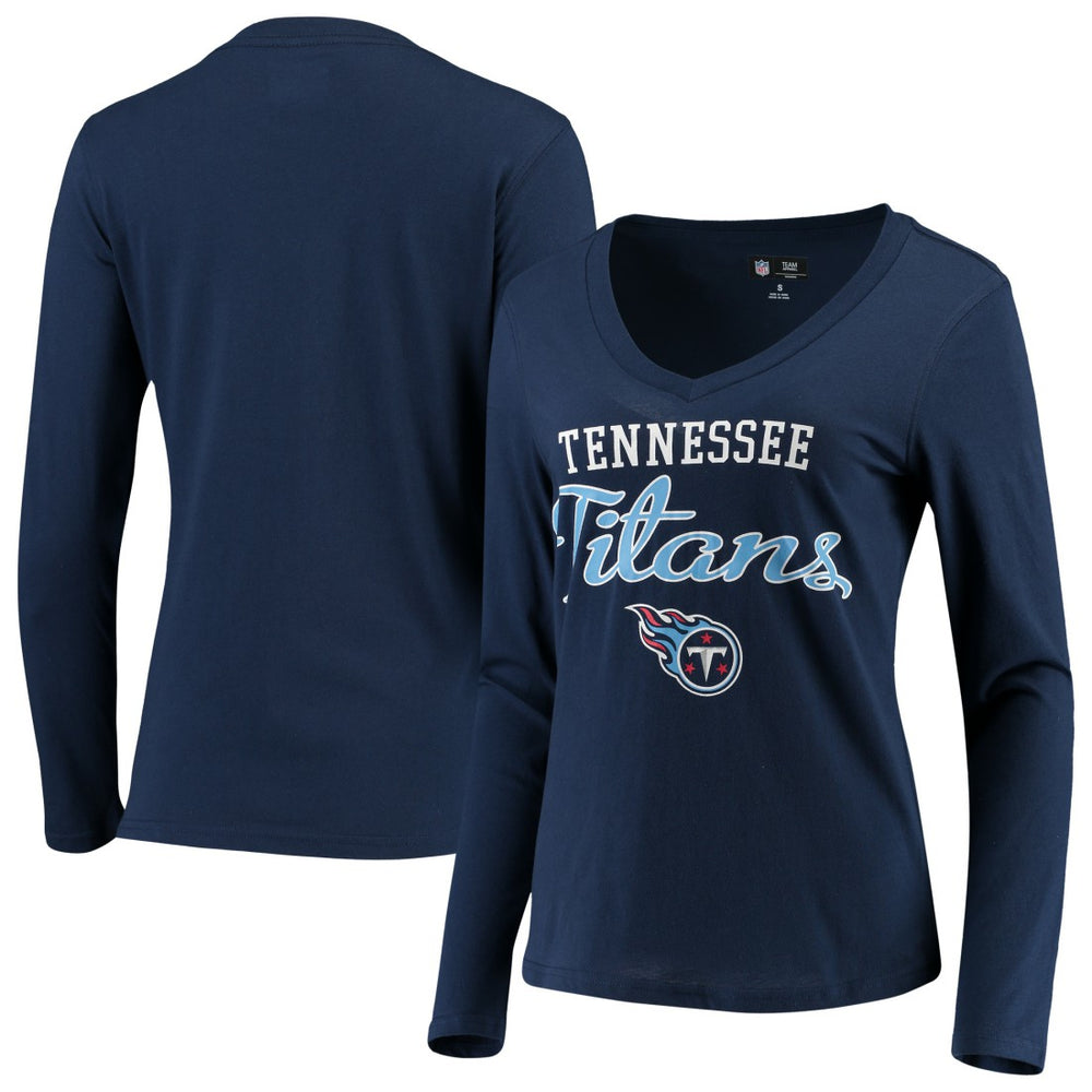 Tennessee Titans  G-III 4Her by Carl Banks Women's Post Season Long Sleeve V-Neck T-Shirt