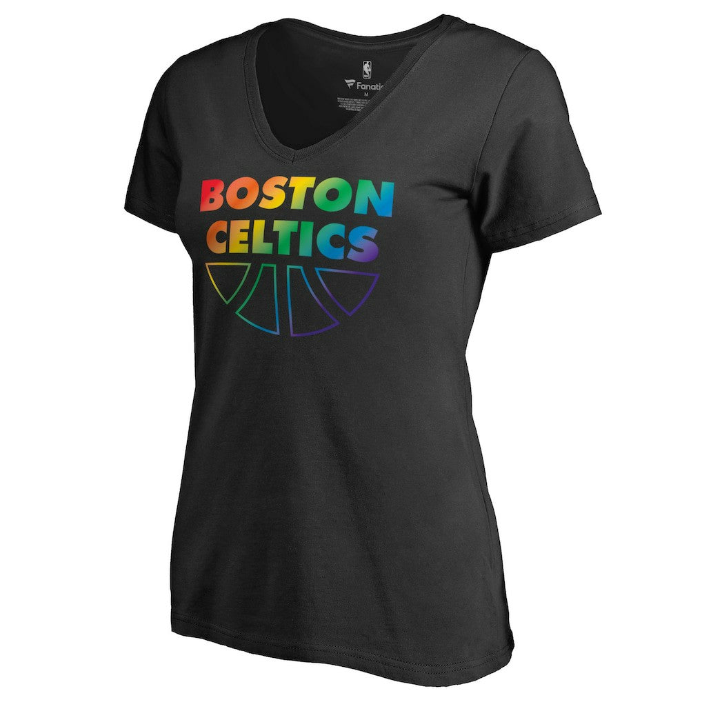 Boston Celtics Women's Team Pride Wordmark V-Neck T-Shirt Discount