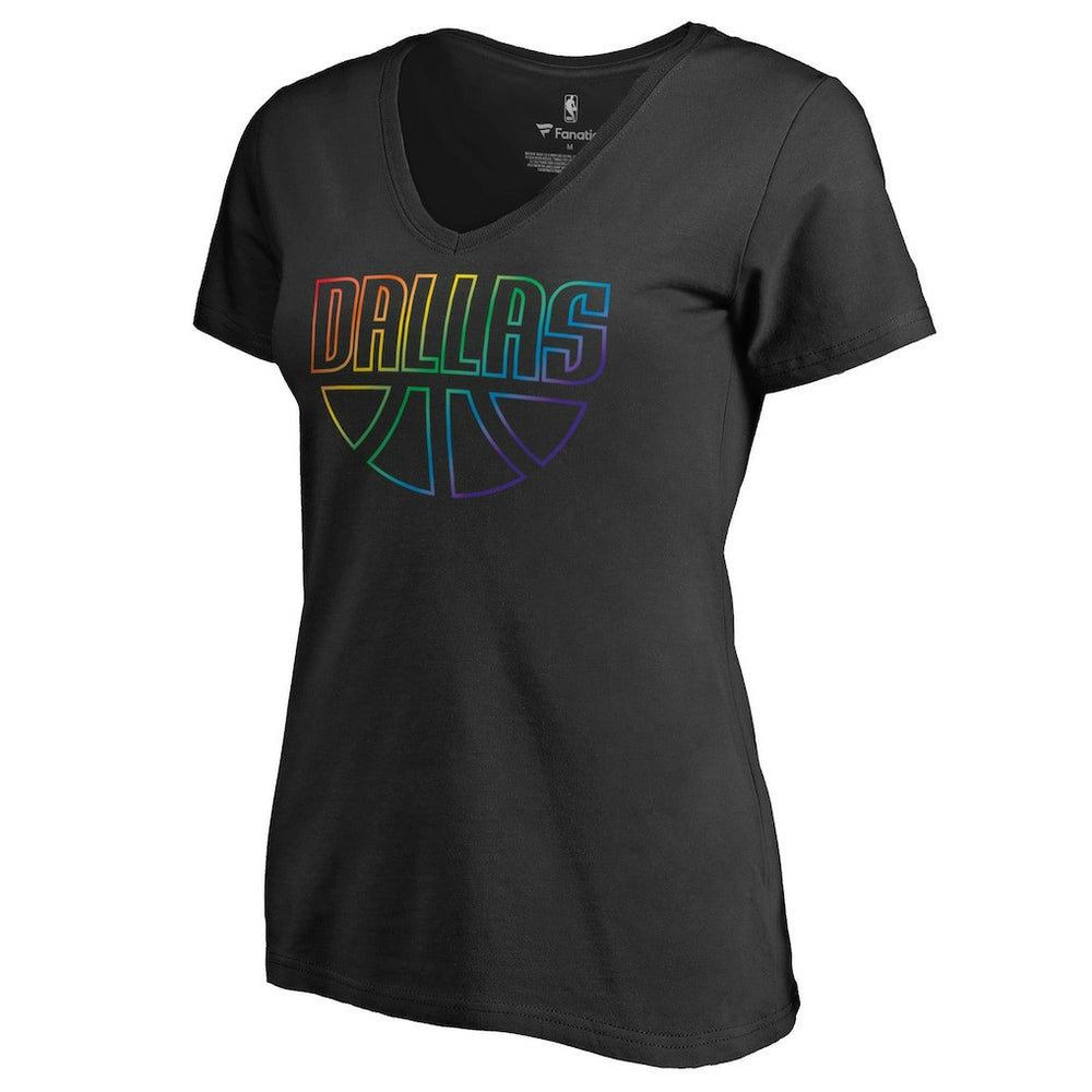 Dallas Mavericks Women's Team Pride Wordmark V-Neck T-Shirt sale Discount