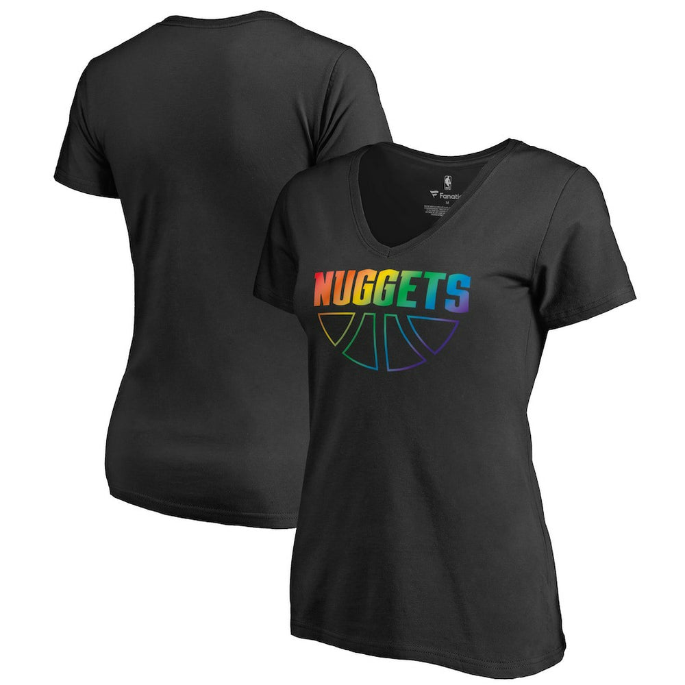 Denver Nuggets Women's Team Pride Wordmark V-Neck T-Shirt sale Discount