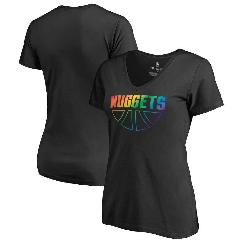 Denver Nuggets Women's Team Pride Wordmark V-Neck T-Shirt sale Discount