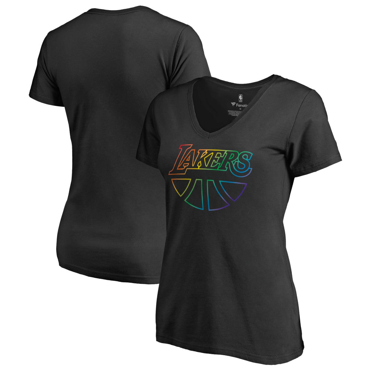 Los Angeles Lakers Women's Team Pride Wordmark V-Neck T-Shirt New