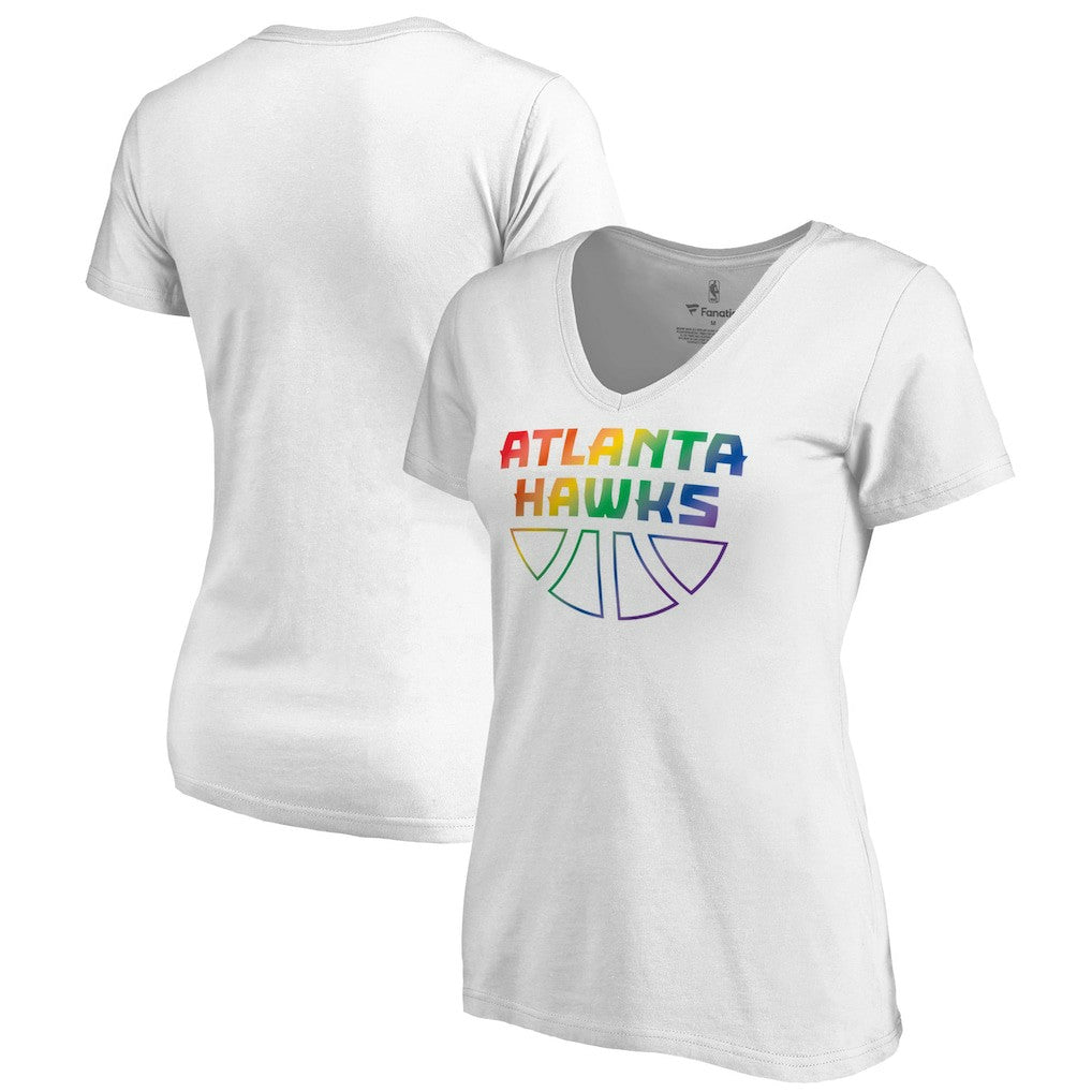 Atlanta Hawks Women's Team Pride Wordmark V-Neck T-Shirt Outlet